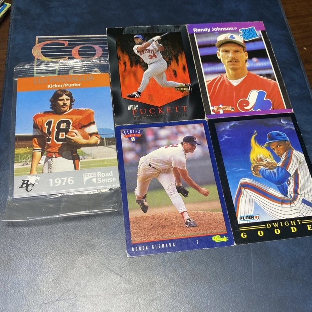Sports Card Lot – Randy Johnson Rookie + Sealed Lui Passaglia Pack (8 Cards)